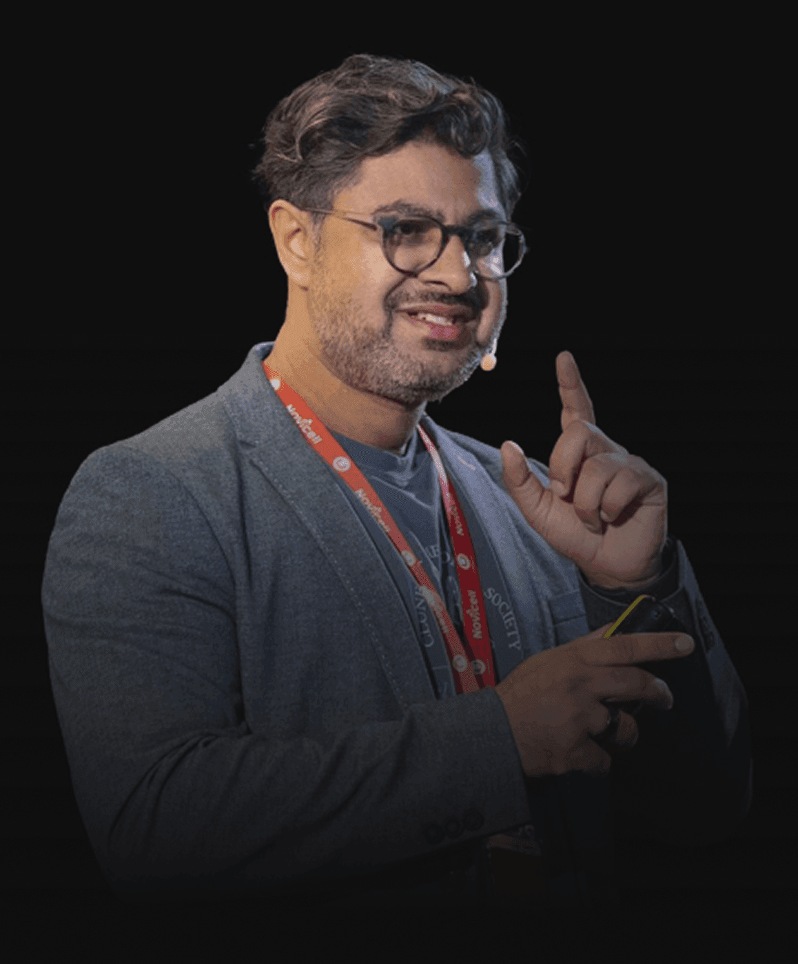 Ash Ali presenting keynote on unfair advantage and AI